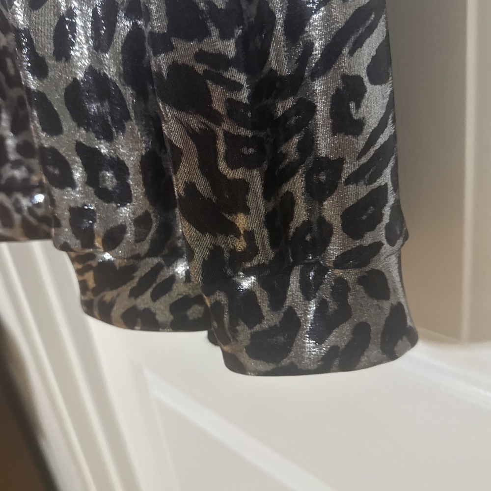 Rebel Raven Women's Full Zip Jacket Sheer Navy Silver Leopard Sz M Trendy - Picture 6 of 12